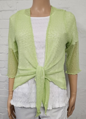 Light Textured Fancy Knit Bolero Cardigan